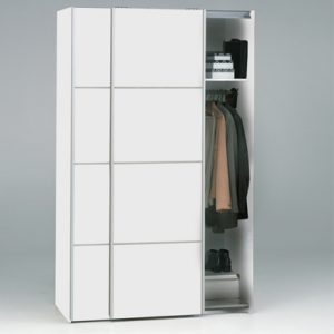 TVILUM Verona garderobeskab - Hvidt MDF, 2 skydelåger