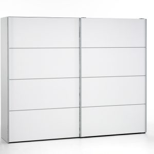 TVILUM Verona Skydedørsskab - hvid træ, 2 skydedøre, bred