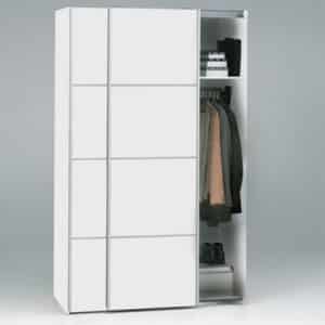 TVILUM Verona garderobeskab - hvid laminat, to skydelåger