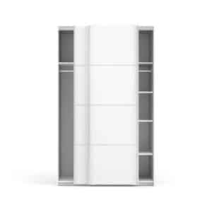 TVILUM verona skydedørsskab - hvidt træ, 2 smalle skydedøre, med hylder